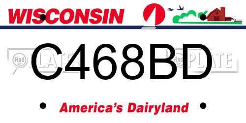 C468BD Wisconsin License Plate