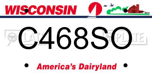 C468SO Wisconsin License Plate