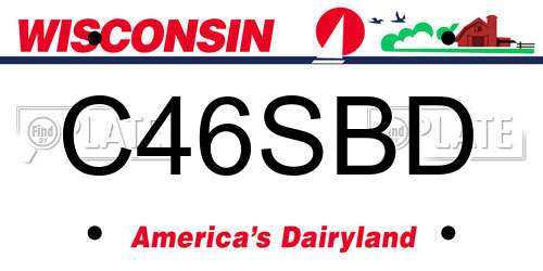 C46SBD Wisconsin License Plate