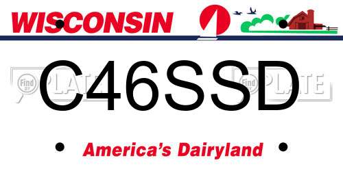 C46SSD Wisconsin License Plate