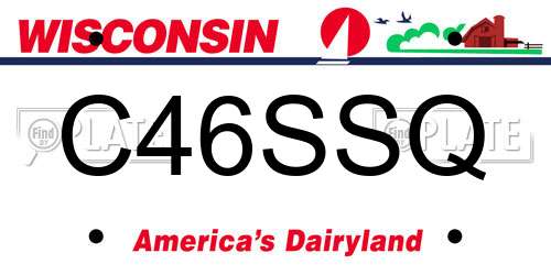 C46SSQ Wisconsin License Plate