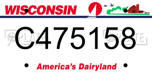 C475158 Wisconsin License Plate