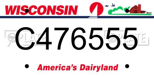 C476555 Wisconsin License Plate