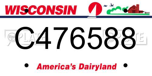 C476588 Wisconsin License Plate