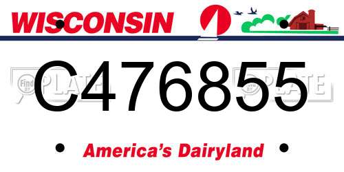C476855 Wisconsin License Plate