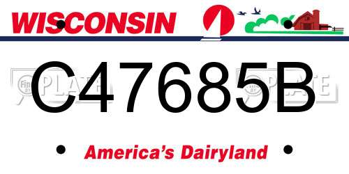C47685B Wisconsin License Plate