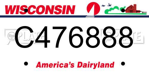 C476888 Wisconsin License Plate