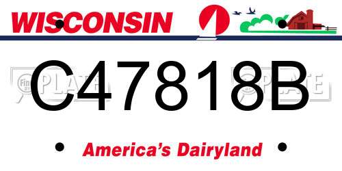 C47818B Wisconsin License Plate