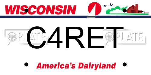 C4RET Wisconsin License Plate