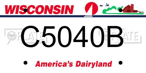 C5040B Wisconsin License Plate