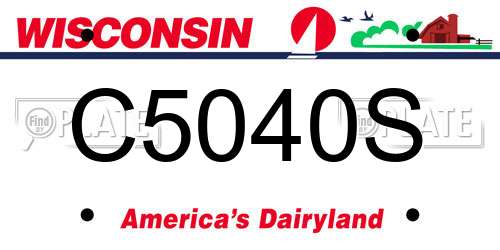 C5040S Wisconsin License Plate