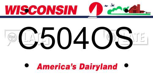 C504OS Wisconsin License Plate