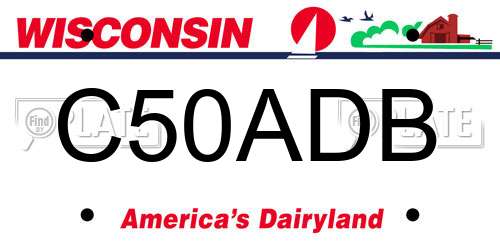 C50ADB Wisconsin License Plate