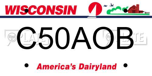 C50AOB Wisconsin License Plate