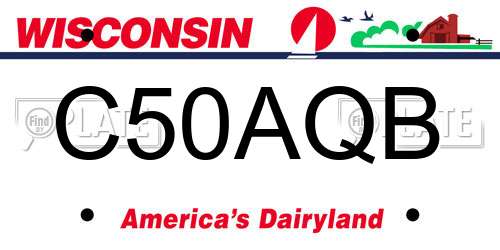 C50AQB Wisconsin License Plate