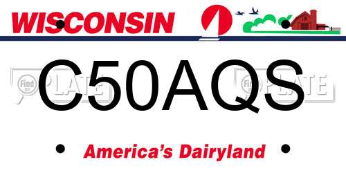 C50AQS Wisconsin License Plate