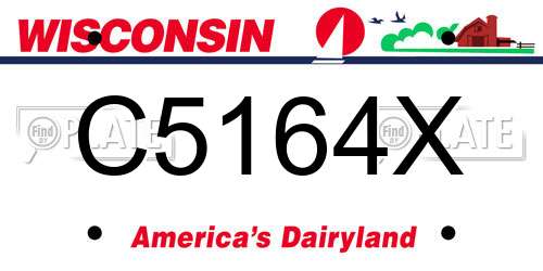 C5164X Wisconsin License Plate