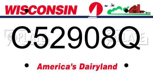 C52908Q Wisconsin License Plate