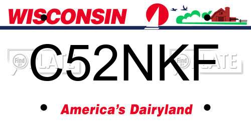C52NKF Wisconsin License Plate