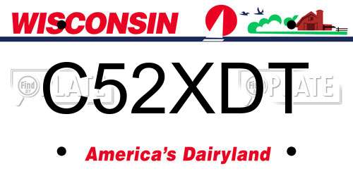 C52XDT Wisconsin License Plate
