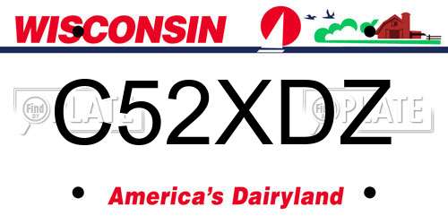 C52XDZ Wisconsin License Plate