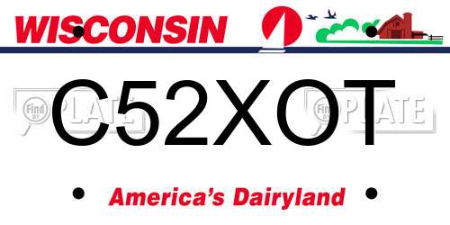 C52XOT Wisconsin License Plate