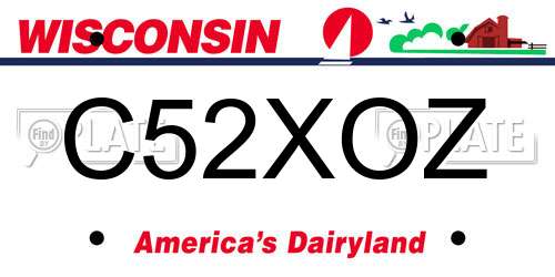 C52XOZ Wisconsin License Plate