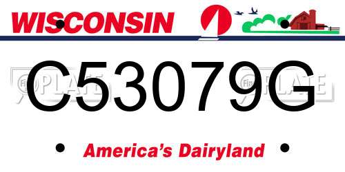C53079G Wisconsin License Plate