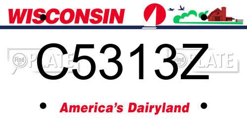 C5313Z Wisconsin License Plate