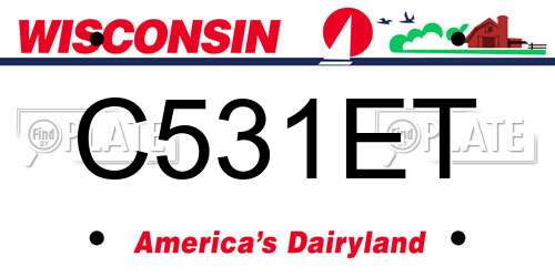 C531ET Wisconsin License Plate
