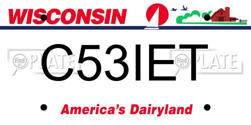 C53IET Wisconsin License Plate