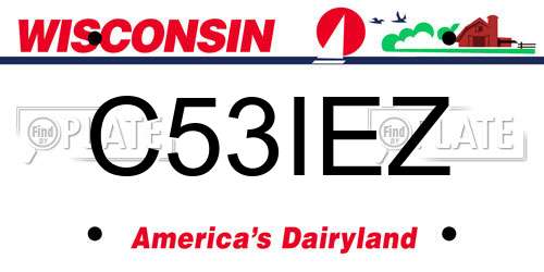C53IEZ Wisconsin License Plate