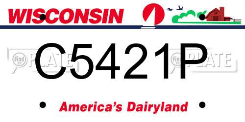C5421P Wisconsin License Plate