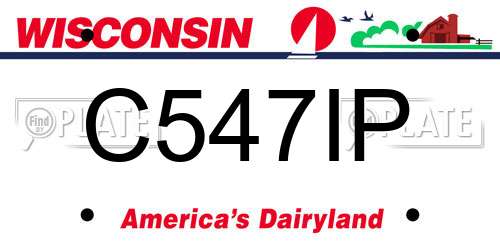 C547IP Wisconsin License Plate