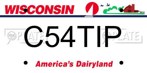 C54TIP Wisconsin License Plate