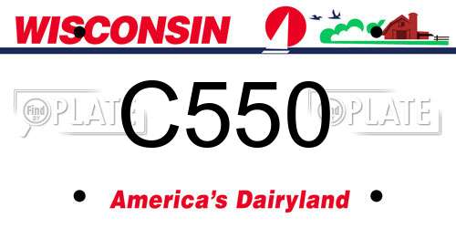 C550 Wisconsin License Plate