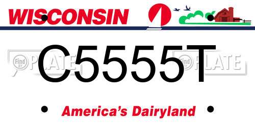 C5555T Wisconsin License Plate