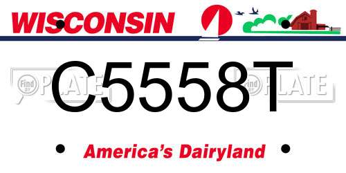 C5558T Wisconsin License Plate