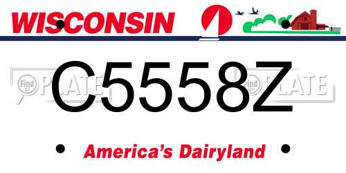 C5558Z Wisconsin License Plate