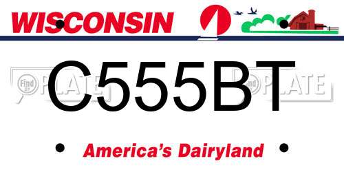 C555BT Wisconsin License Plate