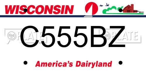 C555BZ Wisconsin License Plate