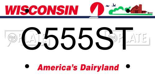 C555ST Wisconsin License Plate