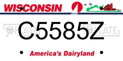 C5585Z Wisconsin License Plate