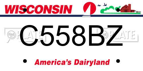 C558BZ Wisconsin License Plate