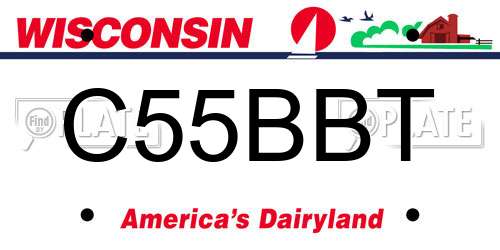 C55BBT Wisconsin License Plate