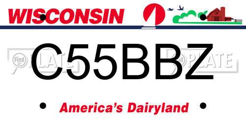 C55BBZ Wisconsin License Plate