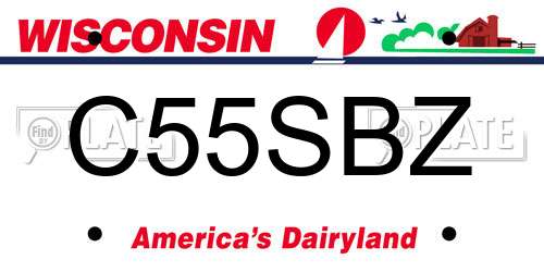 C55SBZ Wisconsin License Plate