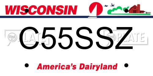 C55SSZ Wisconsin License Plate