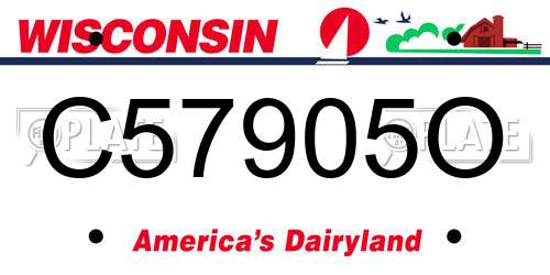 C57905O Wisconsin License Plate