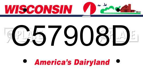 C57908D Wisconsin License Plate